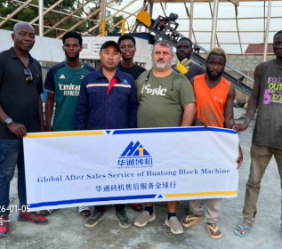 Huatong Ziegelmaschine QT10-15 Vollautomatische Ziegelherstellungsmaschine Projektfall in Ghana