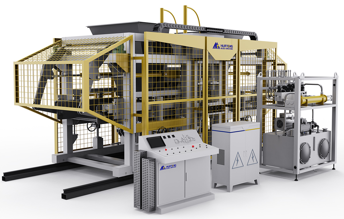 Macchina per lo stampaggio di blocchi di cemento