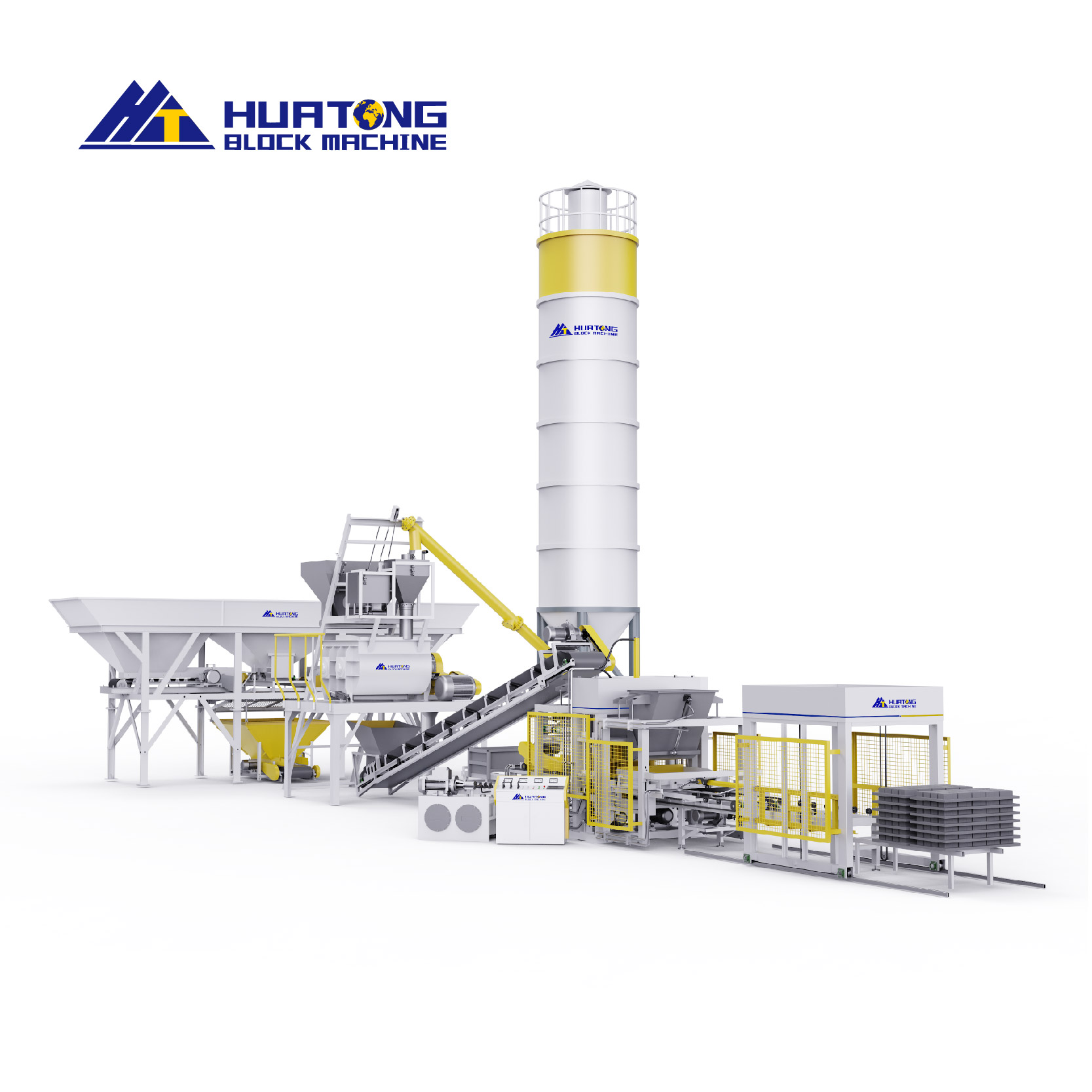 Автоматическая машина для производства цементных блоков